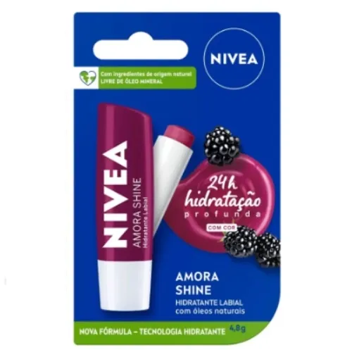 PROTETOR LABIAL NIVEA LIP AMORA SHINE 4,8G