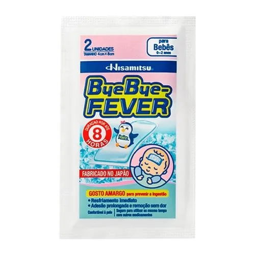 ADESIVO PARA  ALIVIO DA FEBRE BYE BYE FEVER BEBES 0 A 2 ANOS 2UN