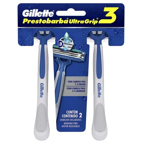 APARELHO BARBEAR GILLETTE PRESTOBARBA ULTRAGRIP3 2UN
