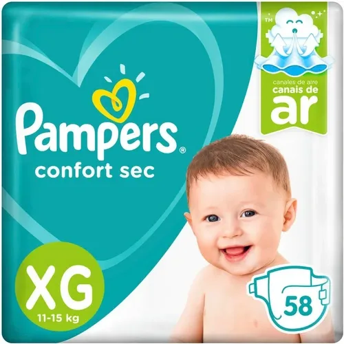 FRALDA PAMPERS CONFORTSEC BAG XG 58 UN