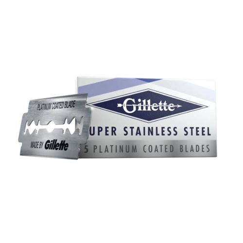 LAMINA BARBEAR GILLETTE AZUL ACO INOX CAIXA COM 5 UNIDADES