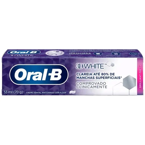 CREME DENTAL ORAL-B 3D WHITE BRILHANTE FRESH 70G