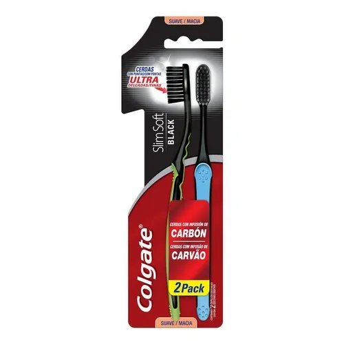 ESCOVA DENTAL COLGATE SLIM SOFT BLACK MACIA 2UN