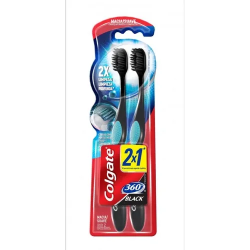 ESCOVA DENTAL COLGATE 360 BLACK 2UN