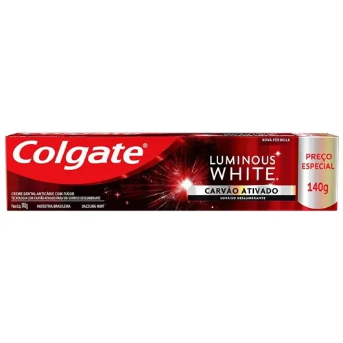 CREME DENTAL COLGATE LUMINOUS WHITE CARVAO 140G