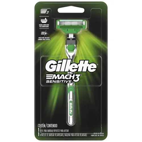 APARELHO BARBEAR GILLETTE MACH3 SENSITIVE 1UN