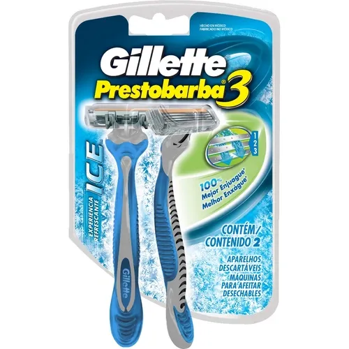 APARELHO BARBEAR GILLETTE PRESTOBARBA3 ICE 2UN