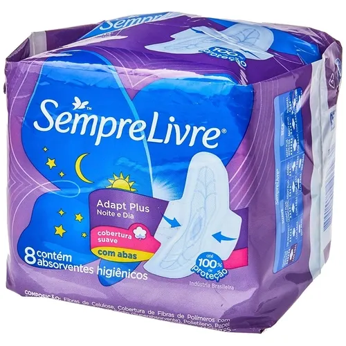 ABSORVENTE SEMPRE LIVRE NOITE/DIA SUAVE ABAS 8UN