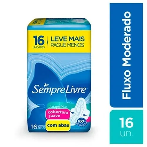ABSORVENTE SEMPRE LIVRE ADAPT PLUS SUAVE COM ABAS 16UN