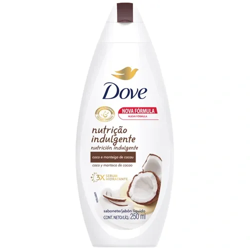 SABONETE LIQUIDO DOVE NUTRICAO LEITE DE COCO E MANTEIGA DE CACAU  250ML