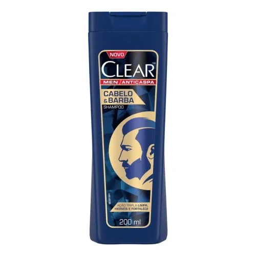 SHAMPOO ANTICASPA CLEAR MEN CABELO E BARBA 200ML