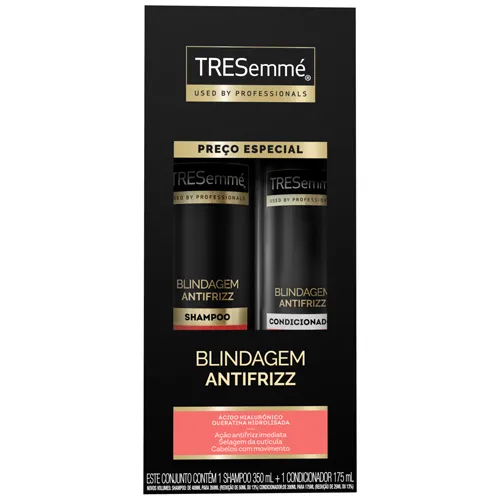 KIT TRESEMME SHAMPOO+CONDICIONADOR BLINDAGEM ANTIFRIZZ 2UN 350+175ML