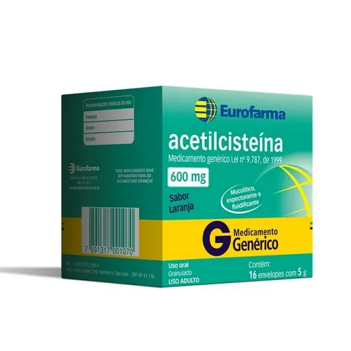 ACETILCISTEINA 600MG 16 ENVELOPES EUROFARMA
