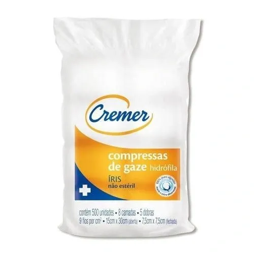 COMPRESSA GAZE CREMER IRIS 9FIOS 7,5CMX7,5CM 500UN