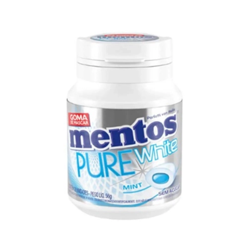 MENTOS CHICLETE PURE WHITE MINT 56G