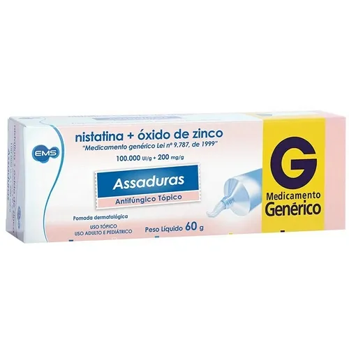 NISTATINA+OXIDO DE ZINCO 100.000UI/G+200MG/G POM DERM 60G