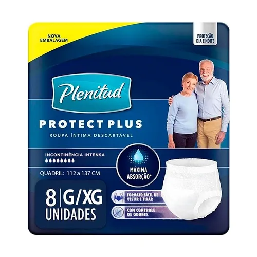FRALDA PLENITUD PROTECT PLUS UNISSEX G/XG 8 UN