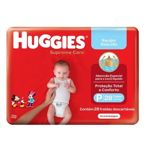 FRALDA HUGGIES SUPREME CARE JUMBO P 28UN