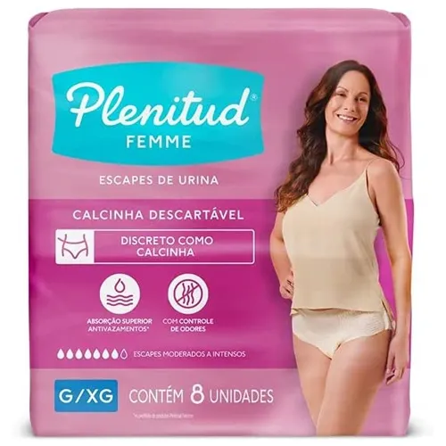 FRALDA PLENITUD ACTIVE MULHER G/XG 8 UN