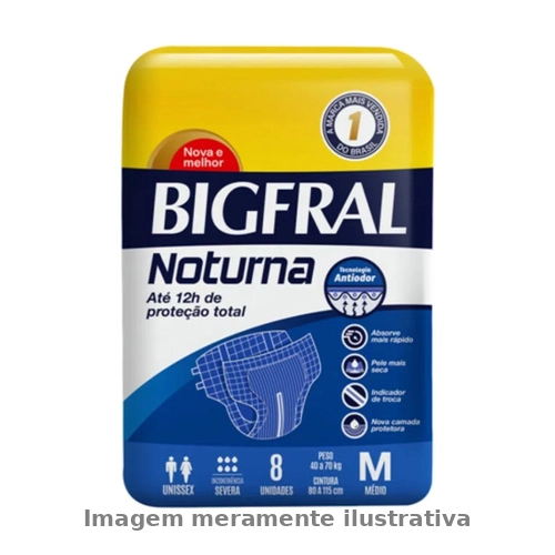 Fralda Bigfraldaal Plus Geriatrica Noturna M 8 Un