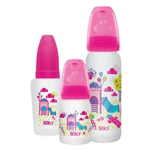KIT MAMADEIRAS LILLO DIVERTIDA ROSA 50/120/240ML
