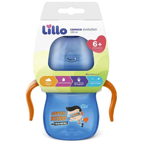 CANECA COM ALCA LILLO EVOLUTION AZUL 150ML