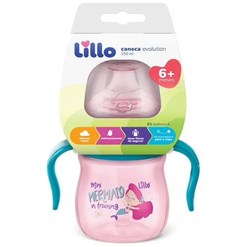 CANECA LILLO APRENDIZADO C/ALCA EVOLUTION ROSA 628931 150ML