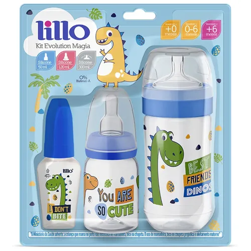 KIT MAMADEIRAS LILLO EVOLUTION MAGIA AZUL 50/120/300ML