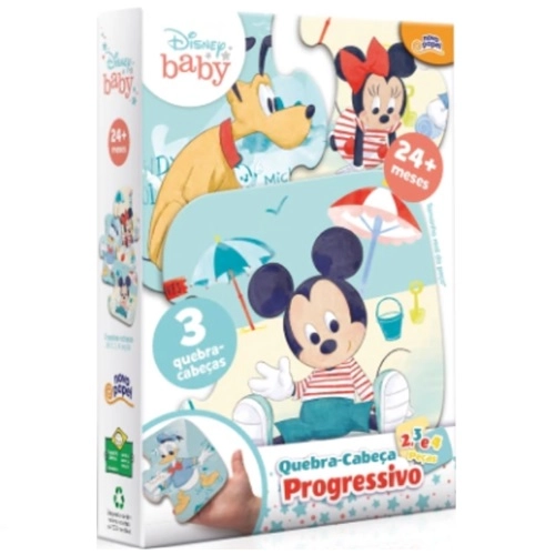 QUEBRA CABECA PROGRESSIVO 2 3 E 4 PECAS DISNEY BABY MICKEY 1 UNIDADE