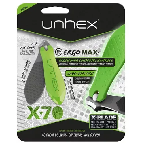 CORTADOR UNHA UNHEX ERGO MAX X-70 VERDE LIMAO 1UN