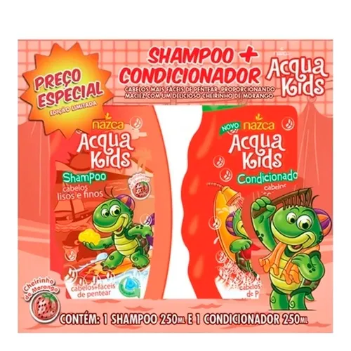 KIT ACQUA KIDS LISOS E FINOS SHAMPOO 250ML+CONDICIONADOR 250ML