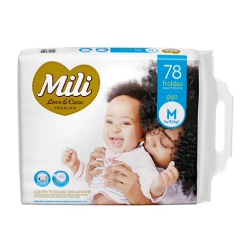 Fralda Mili Love&Care Giga M 78Un