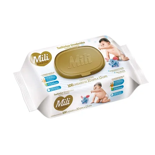 TOALHAS UMED MILI LOVE&CARE 100UN