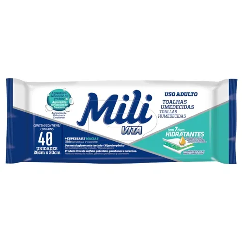 TOALHAS UMEDECIDAS MILI VITA 40UN