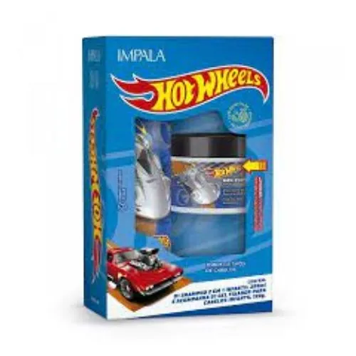 KIT IMPALA HOT WHEELS SHAMPOO 2 EM 1 250ML + GEL FIXADOR PRATA 120G