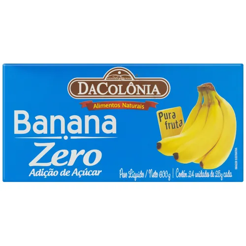 BANANA DACOLONIA ZERO ACUCAR 25G