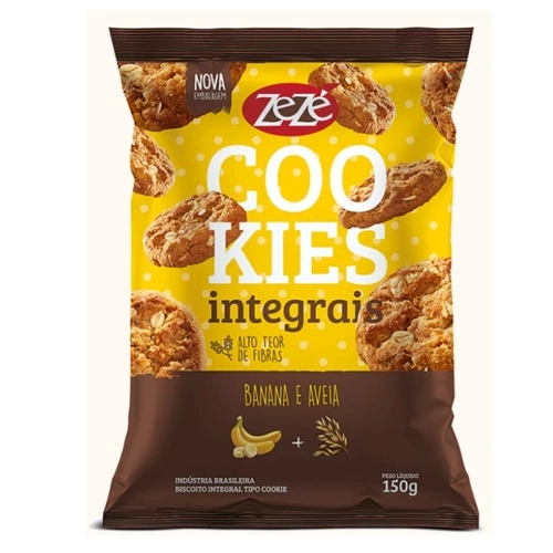 ZEZE BISCOITO COOKIES INTEGRAIS BANANA AVEIA 150G