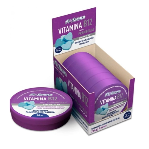 VITAMINA B12 FLOFARMA FRAMBOESA 36G 30 PASTILHAS