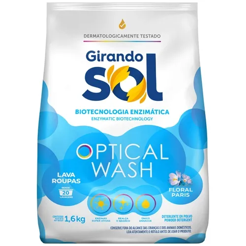 LAVA ROUPAS GIRANDO SOL OPTICAL WASH AZUL FLORAL PO SACHE 1,6K