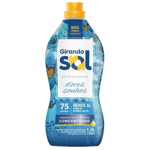 Amaciante Girando Sol Concentrado Doces Sonhos 1,5L