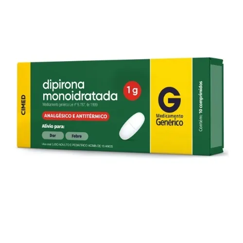 DIPIRONA MONOIDRATADA 1G 10 COMPRIMIDOS CIMED GENERICO