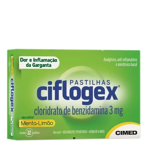 CIFLOGEX MENTA LIMAO 12 PASTILHAS