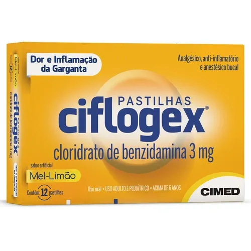 CIFLOGEX MEL LIMAO 12 PASTILHAS