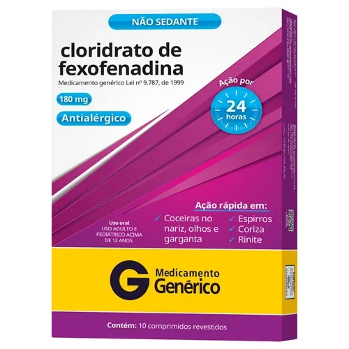 FEXOFENADINA 180MG 10COMPRIMIDO CIMED