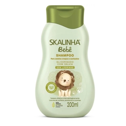 SHAMPOO INFANTIL SKALINHA BEBE GLICERINADO COM SALVIA SEM LAGRIMAS 200ML