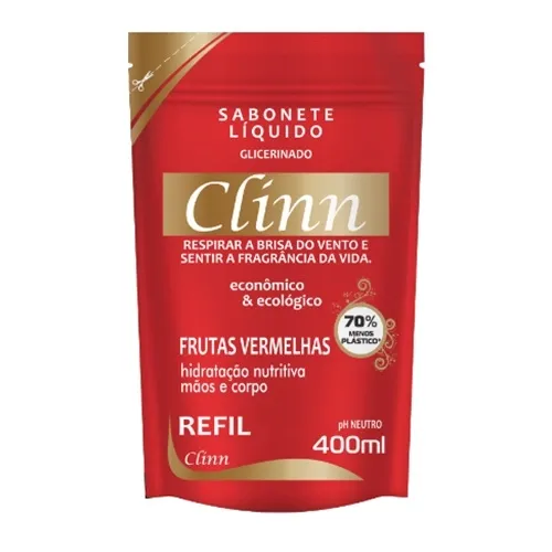 SABONETE LIQUIDO CLINN REFIL FRUTAS VERMELHAS 400ML