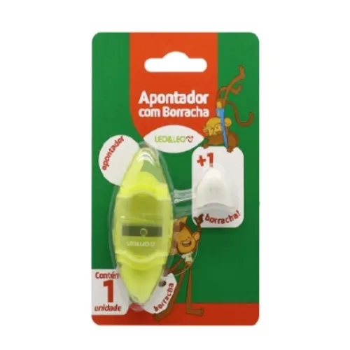 APONTADOR LEO&LEO COM DEPOSITO COM BORRACHA AZUL 