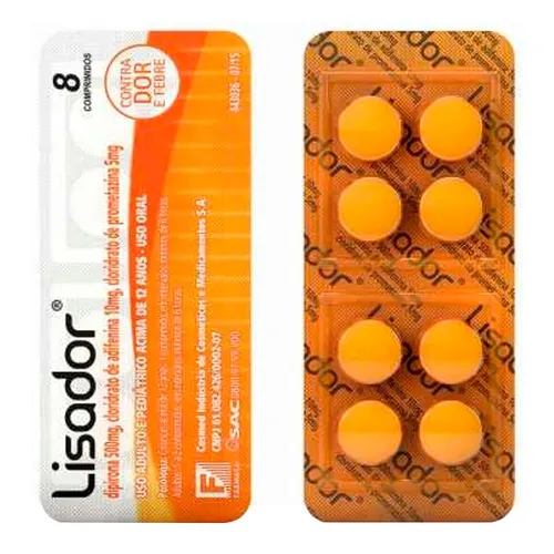 LISADOR 500MG+10MG+5MG ENV 8CP