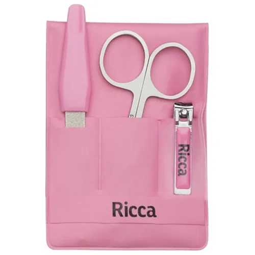 KIT MANICURE RICCA INFANTIL ROSA 4UN