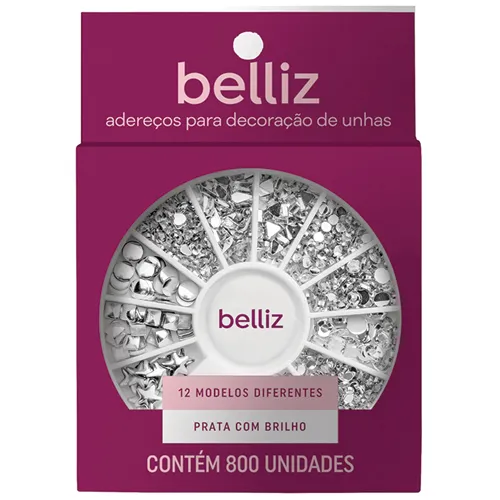 DECORACAO P/UNHA BELLIZ PRATA 800UN